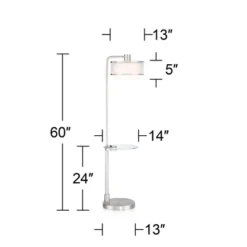 Possini Euro Design Modern Floor Lamps 60" Tall Set Of 2 With Tray Table USB Port Nickel Silver Organza White Linen Shades For Living Room 17 Possini Euro Design Modern Floor Lamps 60" Tall Set Of 2 With Tray Table USB Port Nickel Silver Organza White Linen Shades For Living Room -Possini Euro Design Shop GUEST e61f5abd e583 4a9a 9ede 9fd7040fa229