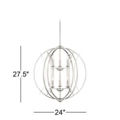 Possini Euro Design Spherical Brushed Nickel Large Chandelier 24" Wide Modern 6-Light Fixture For Dining Room House Foyer Kitchen Island Entryway Home -Possini Euro Design Shop GUEST e62c04c4 c29c 4795 9fb8 3a7406cfd339