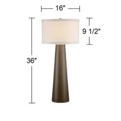 Possini Euro Design Karen Modern Table Lamp 36" Tall Dark Gold Glass Off White Fabric Drum Shade For Bedroom Living Room Bedside Nightstand Office 13 Possini Euro Design Karen Modern Table Lamp 36" Tall Dark Gold Glass Off White Fabric Drum Shade For Bedroom Living Room Bedside Nightstand Office -Possini Euro Design Shop GUEST e7acb0b2 0465 43d3 92dd dde0cd48fc8d