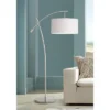Possini Euro Design Modern Arc Floor Lamp 69" Tall Brushed Steel Adjustable Boom Off White Linen Drum Shade For Living Room Reading Office -Possini Euro Design Shop GUEST e86dfc42 70e8 4eb6 b149 ce4dcbe4a5f5