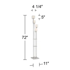 Possini Euro Design Athena Modern Floor Lamp 72" Tall Brushed Nickel 4 Light Tree Clear Outer Opal Inner Double Glass Shade For Living Room Bedroom -Possini Euro Design Shop GUEST e8cabe55 3844 46db 8a47 1fcb6201ba08