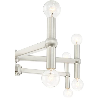 Possini Euro Design Marya Brushed Nickel Chandelier 37 3/4" Wide Modern 16-Light Fixture For Dining Room House Foyer Kitchen Island Entryway Bedroom 4 Possini Euro Design Marya Brushed Nickel Chandelier 37 3/4" Wide Modern 16-Light Fixture For Dining Room House Foyer Kitchen Island Entryway Bedroom - Image 2