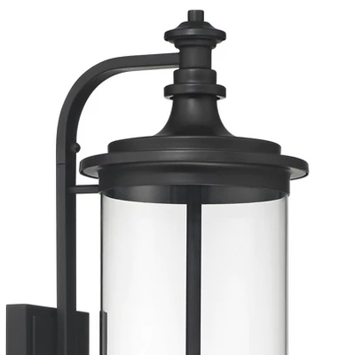 Possini Euro Design Medici Modern Outdoor Wall Light Fixture Black 32 1/4" Clear Glass Cylinder Shade For Post Exterior Barn Deck House Porch Yard 5 Possini Euro Design Medici Modern Outdoor Wall Light Fixture Black 32 1/4" Clear Glass Cylinder Shade For Post Exterior Barn Deck House Porch Yard - Image 3