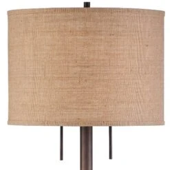Possini Euro Design Garth Modern Floor Lamp Standing 63 1/2" Tall Oil Rubbed Bronze Burlap Fabric Drum Shade For Living Room Bedroom Office House Home -Possini Euro Design Shop GUEST eb1d5f9f 3c53 4a30 8ea3 da94abf22b1f