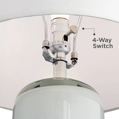 Possini Euro Design Modern Table Lamp With USB Charging Port And Nightlight LED 25" High Blue Art Glass White Shade For Bedroom Desk (Color May Vary) 6 Possini Euro Design Modern Table Lamp With USB Charging Port And Nightlight LED 25" High Blue Art Glass White Shade For Bedroom Desk (Color May Vary) - Image 4