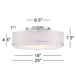 Possini Euro Design Modern Ceiling Lighting Semi Flush Mount Fixture 20" Wide Chrome 3-Light Sheer Outer Off White Inner Drum Shade For Bedroom House 12 Possini Euro Design Modern Ceiling Lighting Semi Flush Mount Fixture 20" Wide Chrome 3-Light Sheer Outer Off White Inner Drum Shade For Bedroom House -Possini Euro Design Shop GUEST ed0184b8 dcd7 4ae2 9ef4 45a9237cdc91