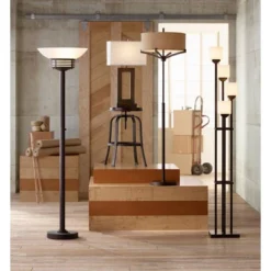 Possini Euro Design Light Blaster Modern Torchiere Floor Lamp 72 1/2" Tall Warm Bronze LED White Frosted Glass Bowl Shade For Living Room Bedroom Home -Possini Euro Design Shop GUEST ee0b8572 bc24 4cd3 8832 dc2dd329705b