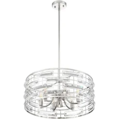 Possini Euro Design Smart Polished Nickel Chandelier 20" Wide Modern Drum Clear Crystal 6-Light Fixture For Dining Room House Foyer Kitchen Island -Possini Euro Design Shop GUEST eea2daa1 4b4d 429b a960 e11c0fbab734