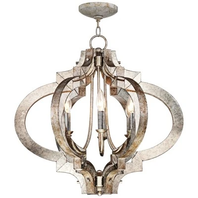 Possini Euro Design Ornament Aged Silver Gold Bronze Chandelier 23 1/4" Wide Industrial 6-Light Fixture For Dining Room Foyer Kitchen Island Entryway 9 Possini Euro Design Ornament Aged Silver Gold Bronze Chandelier 23 1/4" Wide Industrial 6-Light Fixture For Dining Room Foyer Kitchen Island Entryway - Image 7