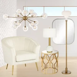 Possini Euro Design Spheres Antique Brass Chandelier 30" Wide Mid Century Modern Sputnik Glass Shade 15-Light Fixture For Dining Room Kitchen Island -Possini Euro Design Shop GUEST f131dd73 bac9 45c5 b238 e3ca68c2d923