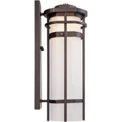 Possini Euro Design Theola Modern Outdoor Wall Light Fixture Bronze LED 16 1/4" Etched Glass Shade For Post Exterior Barn Deck House Porch Yard Patio -Possini Euro Design Shop GUEST f15419ed 3f9e 477f 887d b850ba1124f9