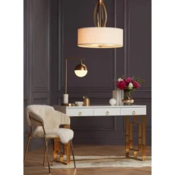 Possini Euro Design Luna Mid Century Desk Table Lamp 26 1/2" High Brass Metal With USB Charging Port Opal Glass Shade For Bedroom Living Room Bedside -Possini Euro Design Shop GUEST f1bed036 d898 408d 8225 a9d1914f0d71