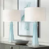 Possini Euro Design Modern Table Lamps 28.5" Tall Set Of 2 Light Sky Blue Fluted Glass White Drum Shade For Living Room Bedroom Office Family 1 Possini Euro Design Modern Table Lamps 28.5" Tall Set Of 2 Light Sky Blue Fluted Glass White Drum Shade For Living Room Bedroom Office Family -Possini Euro Design Shop GUEST f1d8e3e9 3889 4fd1 928e d84912daa224
