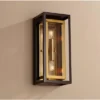 Possini Euro Design Modern Mid Century Outdoor Wall Light Fixture Oil Rubbed Bronze Brass 14" Double Box Glass For Exterior Barn Deck House Porch Yard -Possini Euro Design Shop GUEST f354119d 3f2f 4768 bacf 14d5d4e78588