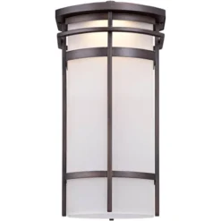 Possini Euro Design Theola Modern Outdoor Wall Light Fixture Bronze LED 16 1/4" Etched Glass Shade For Post Exterior Barn Deck House Porch Yard Patio -Possini Euro Design Shop GUEST f4136a51 58f1 4a66 86ef c7e33d1ff288