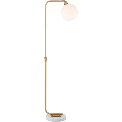 Possini Euro Design Casaba Mid Century Modern Chairside Arc Floor Lamp 64" Tall Warm Gold Adjustable Frosted Glass Shade For Living Room Reading House 10 Possini Euro Design Casaba Mid Century Modern Chairside Arc Floor Lamp 64" Tall Warm Gold Adjustable Frosted Glass Shade For Living Room Reading House - Image 8