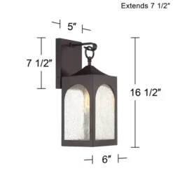 Possini Euro Design Tyne Modern Outdoor Wall Light Fixture Bronze 16 1/2" Seedy Glass For Post Exterior Barn Deck House Porch Yard Posts Patio Home -Possini Euro Design Shop GUEST f6946aff 7a43 4982 85c7 71bb496104e5