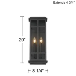 Possini Euro Design Modern Industrial Outdoor Wall Light Fixture Cool Black Windowpane Frame 20" For Post Exterior Barn Deck House -Possini Euro Design Shop GUEST f7684cdd 4d9e 4a6d bfa9 8ab269977cf8