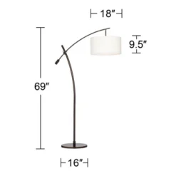 Possini Euro Design Raymond Modern Arc Floor Lamp 69" Tall Bronze Adjustable Boom Arm Off White Linen Drum Shade For Living Room Reading Bedroom Home -Possini Euro Design Shop GUEST f8d1ddfd 9e9d 42b6 8af3 0dc6b47bd538