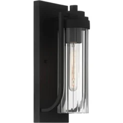 Possini Euro Design Bogata Modern Outdoor Wall Light Fixture Textured Black 15 1/2" Clear Ribbed Glass For Post Exterior Barn Deck House Porch Yard -Possini Euro Design Shop GUEST fb44b2d2 67b3 4d07 8f2f afbaa4fc7589