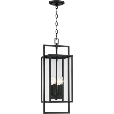 Possini Euro Design Jericho Modern Outdoor Hanging Light Textured Black 24 1/4" Clear Glass Panel For Post Exterior Barn Deck House Porch Yard Patio 7 Possini Euro Design Jericho Modern Outdoor Hanging Light Textured Black 24 1/4" Clear Glass Panel For Post Exterior Barn Deck House Porch Yard Patio - Image 5