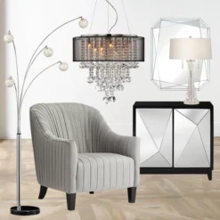 Possini Euro Design Allegra Mid Century Modern Arc Floor Lamp 88" Tall Chrome 5 Light Crystal Ball Shades For Living Room Reading Bedroom Office House -Possini Euro Design Shop GUEST fbfd1904 ba0c 46a3 a6c9 9dfaa2941e8f