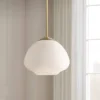 Possini Euro Design Orilla Brass Mini Pendant Light 11 3/4" Wide Mid Century Modern White Opal Glass Shade For Dining Room House Foyer Kitchen Island -Possini Euro Design Shop GUEST fd883ad2 d901 4483 8e60 564f0caa8398