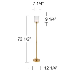 Possini Euro Design Kinsey Modern Torchiere Floor Lamp 72 1/2" Tall Brass Gold Metal Stone Pattern Crystal Glass Shade For Living Room Office House -Possini Euro Design Shop GUEST fda29f9f b935 4a52 bb71 40726af0bb7f